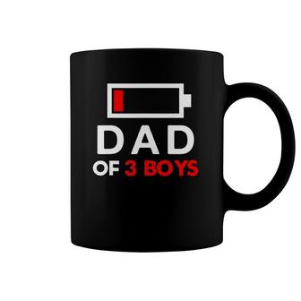 Battery Dad Of 3 Boys Coffee Mug | Mazezy