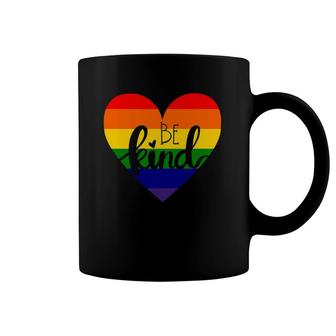 Be Kind Heart Rainbow Pride Lbgtq Awareness Coffee Mug
