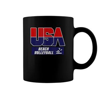 Beach Volleyball Usa Tank Top Coffee Mug | Mazezy