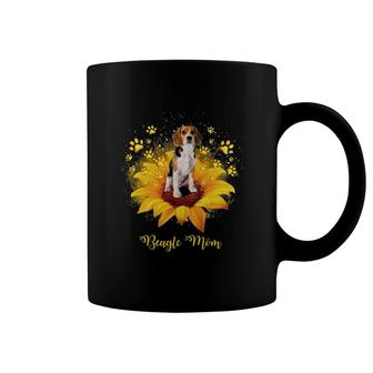 Beagle Mom Sunflower With Dog Paw Mother's Day Coffee Mug | Mazezy DE