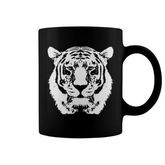 Beautiful Wild White Tiger Big Cat Animal Art Illustration Coffee Mug | Mazezy