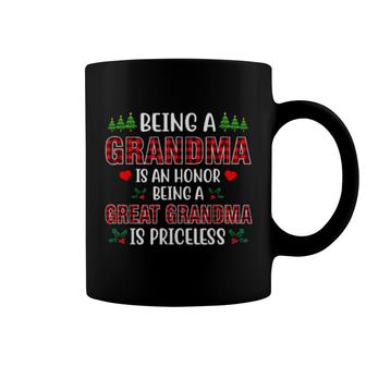 Being A Grandma Is An Honor Being A Great Grandma Christmas Coffee Mug | Mazezy