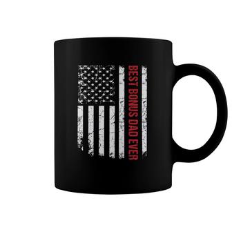 Best Bonus Dad Ever Stepdad Stepfather Father's Day American Flag Coffee Mug | Mazezy