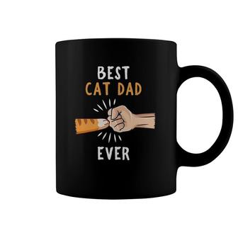 Best Cat Dad Ever Paw Fist Bump Coffee Mug | Mazezy