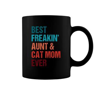 Best Freakin Aunt & Cat Mom Ever Matching Coffee Mug | Mazezy