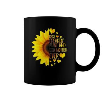Best Freakin' Aunt Godmother Ever Sunflower Coffee Mug | Mazezy AU