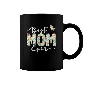 Best Mom Ever Floral Pattern Butterfly Mother's Day Mama Coffee Mug | Mazezy
