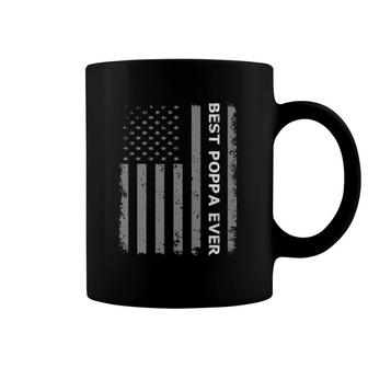Best Poppa Ever American Flag Gift For Father's Day Coffee Mug | Mazezy