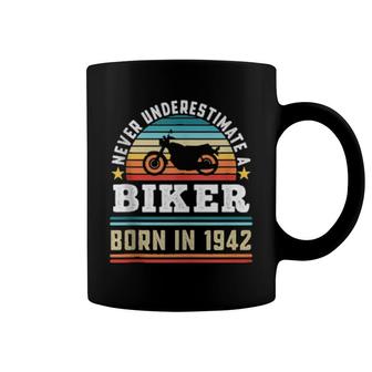 Biker Born 1942 80Th Birthday Motorbike Coffee Mug | Mazezy