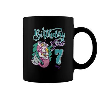 Birthday Girl 7 7Th Birthday Mermaid Fish Tail Deep Sea Mermaid Coffee Mug | Mazezy