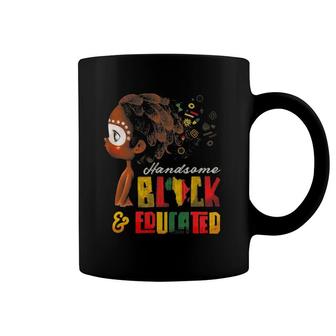 Black History Month African Afro Handsome Black & Educated Coffee Mug | Mazezy