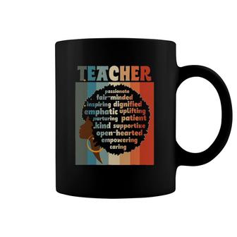 Black History Woman Teacher Afro Retro Black History Month Coffee Mug | Mazezy