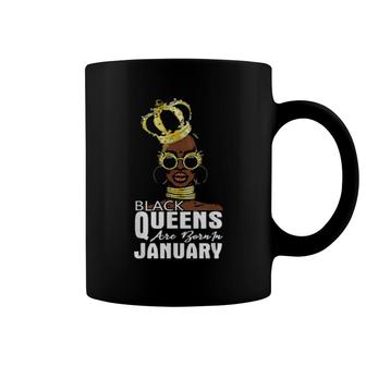 Black Queens Born In January Birthday Girl African American Coffee Mug | Mazezy