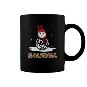 Blessed Grandma Snowman Black Coffee Mug | Mazezy