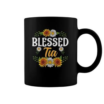 Blessed Tia Mothers Day Cute Gift Floral Coffee Mug | Mazezy