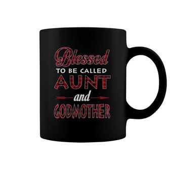 Blessed To Be Called Aunt And Godmother-Buffalo Plaid Coffee Mug | Mazezy