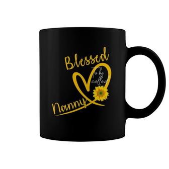 Blessed To Be Called Nanny Heart Sunflower Mother's Day Coffee Mug | Mazezy