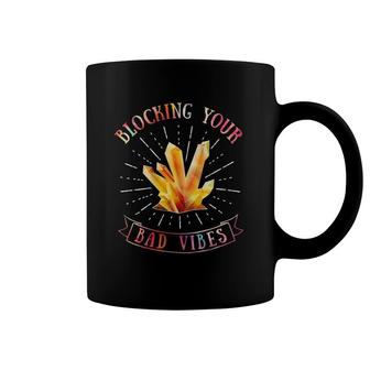 Blocking Your Bad Vibes Crystal Sunburst Coffee Mug | Mazezy