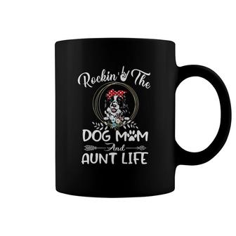 Border Collie Rocking The Dog Mom And Aunt Life Mother's Day Coffee Mug | Mazezy