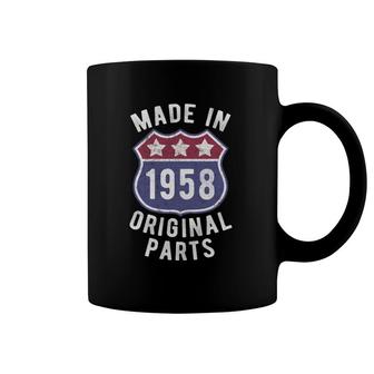 Born In 1958 Vintage Made In 1958 Original Parts Birth Year Coffee Mug | Mazezy