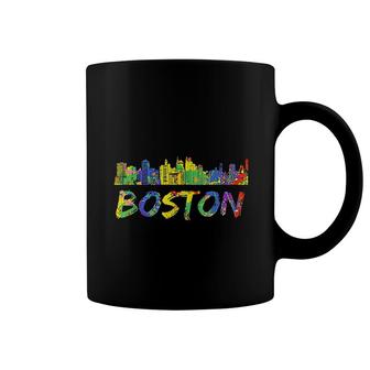 Boston Massachusetts Skyline Paint Vintage Coffee Mug - Thegiftio UK