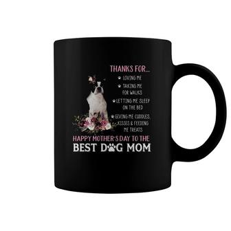 Boston Terrier Mom Gift Happy Mother's Day To The Best Dog Mom Flowers Coffee Mug | Mazezy