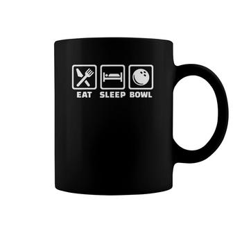 Bowling Player Eat Sleep Bowl Bowling Coffee Mug | Mazezy