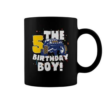 Boys 5 Years Old 5Th Birthday Boy Monster Truck Offroad Party Coffee Mug | Mazezy UK