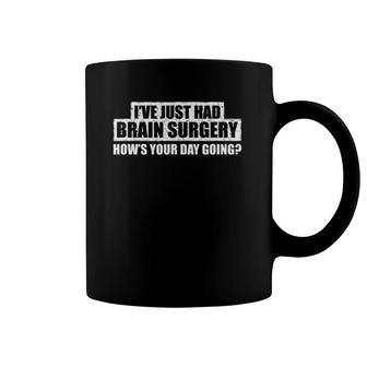 Brain Surgery Funny Survivor Post Recovery Gag Gift Coffee Mug | Mazezy