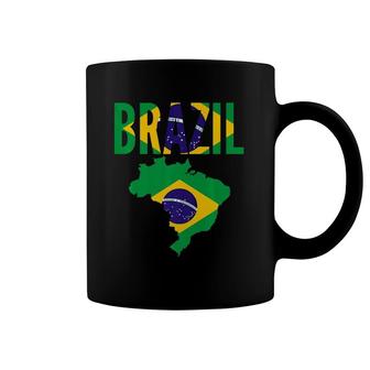 Brazilian Gift Brazil Country Map Flag Premium Coffee Mug | Mazezy