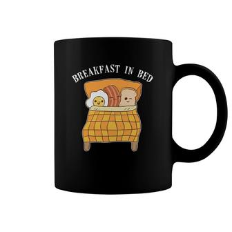 Breakfast In Bed Food Pun Cute Egg Bacon Toast Funny Coffee Mug | Mazezy