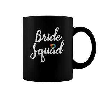 Bride Squad - Lgbt Pride Rainbow Diamond Bachelorette Coffee Mug | Mazezy CA