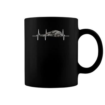 British Shorthair Cat Lady Girl Cat Heartbeat Coffee Mug | Mazezy