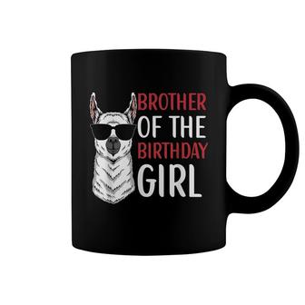 Brother Of The Birthday Girl Matching Birthday Outfit Llama Coffee Mug - Seseable