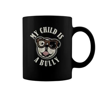 Bulldog Mom - My Child Is A Bully - Leopard Print Glasses Coffee Mug | Mazezy