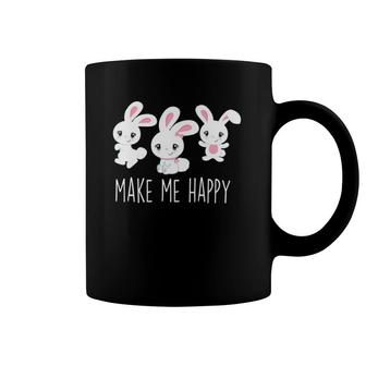 Bunnies Make Me Happy Bunny Rabbit Mom Pet Owner Girls Kids Coffee Mug | Mazezy