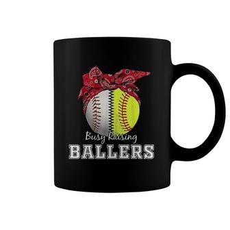 Busy Raising Ballers Softball Baseball Coffee Mug | Mazezy