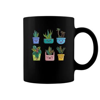 Cactus Succulents Succa For Plants Cute Kawaii Cartoon Gift Coffee Mug | Mazezy