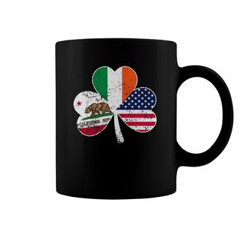 California Irish American Flag Shamrock St Patrick's Day Coffee Mug | Mazezy