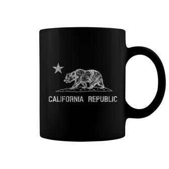 California Republic Flag Distressed Bear Coffee Mug | Mazezy CA