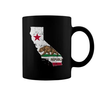 California State Flagvintage Distressed Ca Flags Coffee Mug | Mazezy