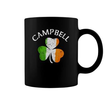 Campbell Irish Family Name Irish Flag Shamrock Coffee Mug | Mazezy