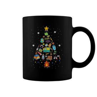 Camper Christmas Tree Camping Rving Trailers Tent Campfire Coffee Mug | Mazezy