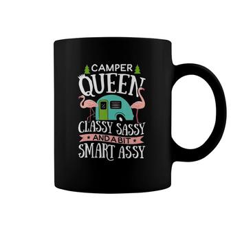 Camper Queen Classy Sassy Smart Funny Women Girls Camping Rv Tank Top Coffee Mug | Mazezy