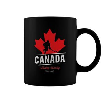 Canada Hockey Maple Leaf Ice Hockey Player Vintage Coffee Mug | Mazezy