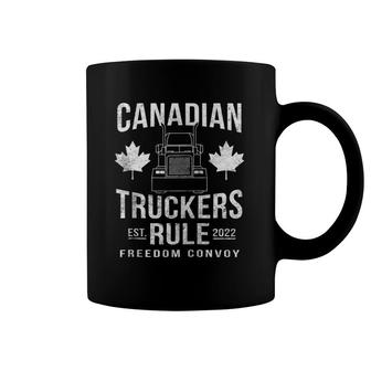 Canadian Truckers Rule Freedom Convoy 2022 Vintage Trucker Zip Coffee Mug | Mazezy