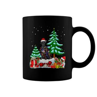 Cane Corso Dog Wearing Christmas Hat Tree Lights Coffee Mug | Mazezy