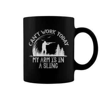 Can't Work Today My Arm Is In A Sling Whitetail Deer Hunting Coffee Mug | Mazezy