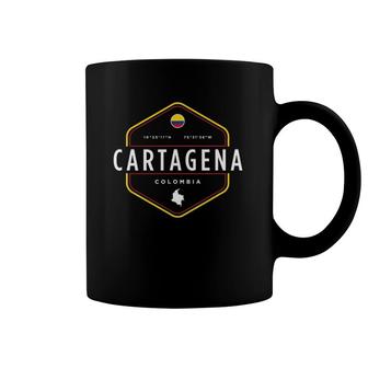 Cartagena Colombia Map Flag Graphic Coffee Mug | Mazezy