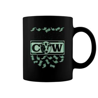 Cash Cow Dollar Bill Farm Farmer Heifer Steer Cattle Coffee Mug | Mazezy